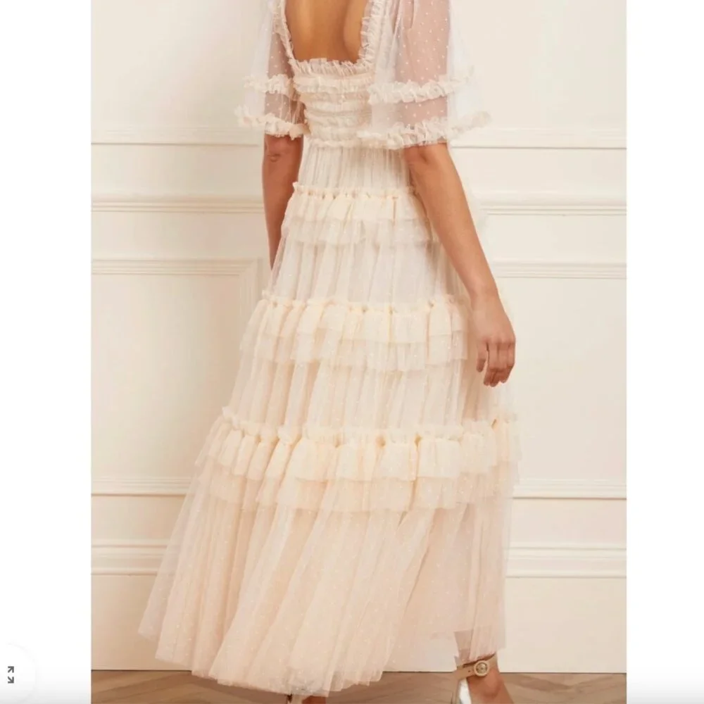 Needle & Thread Cream Ruffled Prom Dress - Picture 2 of 15